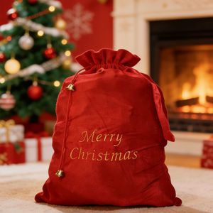Wholesale Luxury Custom Logo <b>Large</b> Fabric Christmas Candy Sweets Cotton Bag Packings - Product Image 1