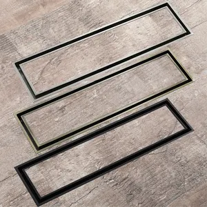 HIDEEP Phòng Tắm Vòi Sen Antique Brass / Matte Đen/Chải Cống Chèn Gạch 300X82 Mét Tuyến Tính Chống Mùi Thoát Nước Sàn - Product Image 1
