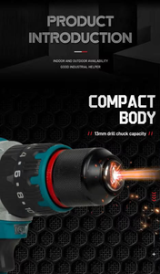 Perceuse sans fil à piles, outil combiné électrique multifonction avec perceuse à percussion à vitesse variable, perceuse magnétique Hilty - Product Image 5