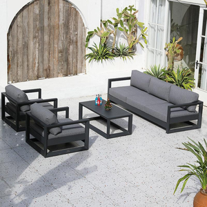 Ensemble <span class=keywords><strong>de</strong></span> canapés <span class=keywords><strong>de</strong></span> <span class=keywords><strong>jardin</strong></span> en <span class=keywords><strong>aluminium</strong></span> <span class=keywords><strong>de</strong></span> luxe moderne, mobilier d'extérieur imperméable pour appartement, cour, patio, hôtel, villa, <span class=keywords><strong>jardin</strong></span> - Product Image 2