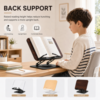 Support de lecture en bois massif, support de tablette réglable, support de livre pour la maison, l'école et le bureau
