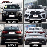 Kit de carrocería para BMW X6 F16, actualización a F96 LCI X6M, parachoques delantero y trasero, faros, luces traseras, pasos de rueda, capó, guardabarros, parrilla, tubo de escape.
