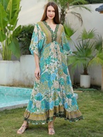 Femmes été Boho Spaghetti sangle col carré à volants décontracté fluide longue robe plage balançoire fête Maxi robe