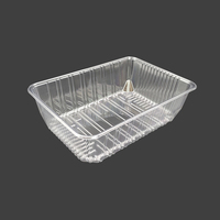 Couvercle transparent jetable Salade coupée de fruits frais Boîtes à plateau noir Emballage en plastique PET de qualité alimentaire avec blister