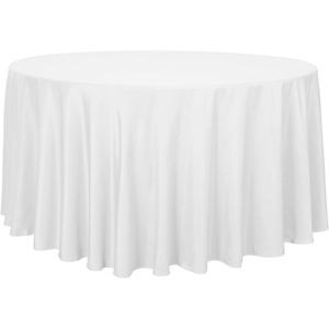 Wholesale Cheap Custom Woven Fitted <b>Round</b> <b>Tablecloth</b> 100% Polyester Washable White Wedding <b>Tablecloths</b> <b>for</b> Events - Product Image 1