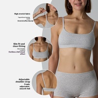 Bralette en coton avec haute élasticité sous-vêtements de maison sans couture respirants pour le sport confortable doux sans coussinets Logo avant