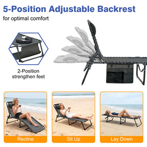 <b>Face</b> Down Chaise Lounge Chair 5 Position Adjustable Foldable <b>Tanning</b> Chair With <b>Face</b> And Arm Holes Outdoor Recliner - Product Image 4