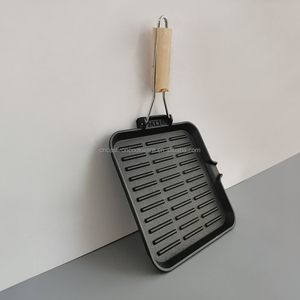 Cast Iron Non Stick Square Griddle Plate Fry <strong>BBQ</strong> Grill Cooking <strong>Pan</strong> - Product Image 4