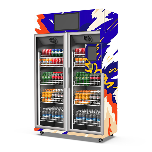 AI Vending Machine Large Capacity 1000L for Drinks & Snacks Combo with Touchscreen Credit Card SDK Management Compressor Cooling
