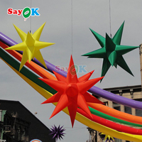 Étoile géante gonflable LED suspendue personnalisée pour la décoration de festivals et la publicité d'événements