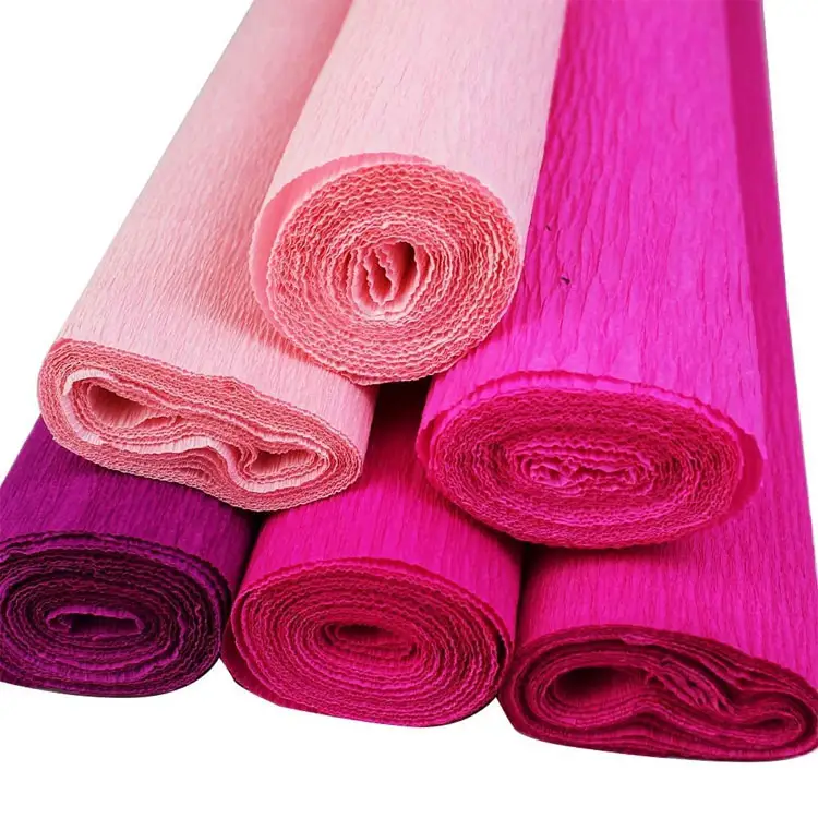 Wholesale DIY 70g Premium wrapping italian Crepe Paper Rolls