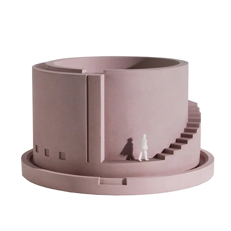 HP0047 INS Style Cylinder Stair Shaped Concrete Pot Home Decoration DIY Silicone Mold for Craft Mold