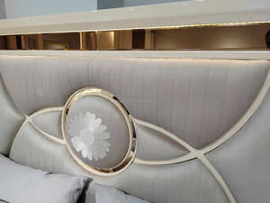 किंग आकार के बेडरूम सेट सुंदर सफेद दर्पण वाले हल्के बेडरूम फर्नीचर सेट - Product Image 6