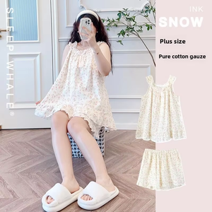 Gran oferta, tamaño Extra grande, ultrafino, cuello vuelto, cintura elástica para mujer, temporada de verano 100%, algodón satinado transpirable - Product Image 1