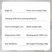 Machine de nettoyage de carreaux industrielle sans fil portative 350W, meuleuse d'angle à 90 degrés, outil de polissage et de meulage miniature à vitesse variable