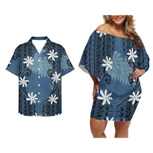 Vestido corto femenino de verano con estampado Tribal y hombros descubiertos, minivestido Sexy de fiesta para parejas - Product Image 3