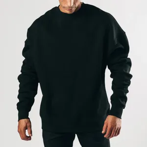 Loose fit heavyweight black fleece sweater mens hoodies sweatshirts plus size 4xl pullover sweater
