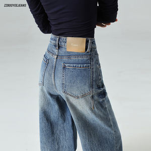 <span class=keywords><strong>Jeans</strong></span> de mezclilla turcos vintage de cintura alta, ligeramente elásticos, de pierna ancha, con textura de lino y algodón, <span class=keywords><strong>serie</strong></span> de alta gama 8617 - Product Image 1