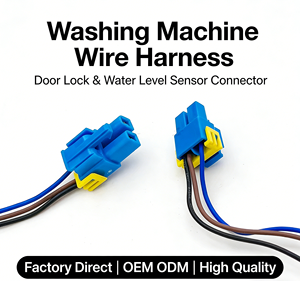 Замок дверцы стиральной машины, датчик уровня воды, впускной клапан, соединительный штекер дренажного насоса, жгут проводов - Product Image 3
