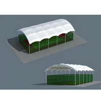 Auvent architectural flexible en PVDF permanent, structure de membrane tendue légère pour hôtel, terrain de tennis, pickleball, padel