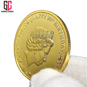 Pièce commémorative en émail métallique personnalisée d'usine, 12 ans, <span class=keywords><strong>Elizabeth</strong></span> II, 90e anniversaire, médaille plaquée argent et or - Product Image 6