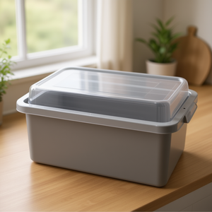 Contenitore Grigio da 28,9 L con Coperchio per Organizzazione Cucina - Product Image 3