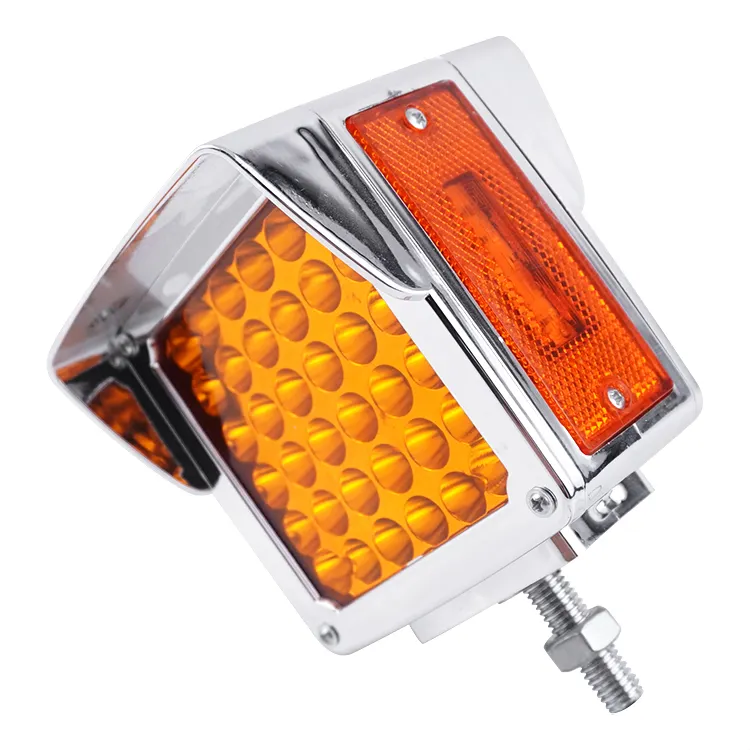 LED Strobe Light Bar Double Side Amber Emergency Hazard Warning Safety Beacon Lights for Vehicles Cars Tow Trucks Snowplow