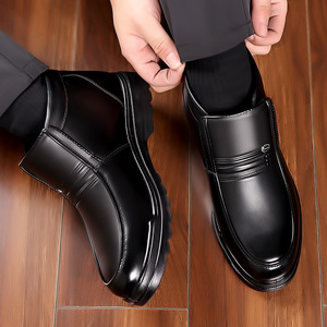 Men Ankle Boots <b>Round</b> <b>Toe</b> Flat <b>Heel</b> Plush Lining Rubber Outsole Waterproof Anti Slip Insulative Classic Style Solid Color - Product Image 4