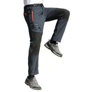 Calça repelente de água para caminhada ao ar livre, calça de trabalho para homens, calça de retalhos para caminhadas e caça, com vários bolsos