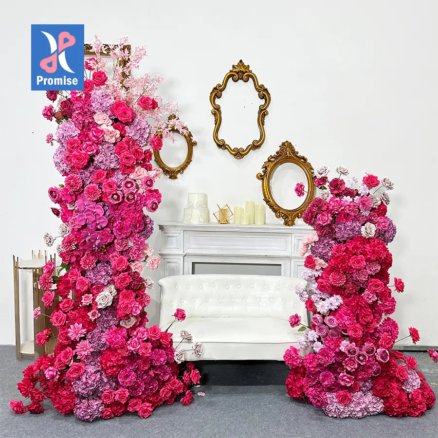 Hochwertiger Hochzeitsbogen künstlicher rosa Blumenbogen für Hochzeitsdekoration Kulisse