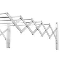 Vente Chaude Séchoir Accordéon Rétractable en Acier Inoxydable, Séchoir Mural Pliant pour Linge de Buanderie et Salle de Bain