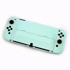 Coque rigide <span class=keywords><strong>en</strong></span> cristal coloré pour Nintendo Switch OLED coque de protection fendue coque rigide anti-poussière tout compris - Product Image 4