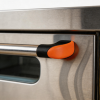 Four électrique professionnel en acier inoxydable à deux niveaux et deux plateaux avec contrôle numérique pour la cuisson de pizzas et de pains