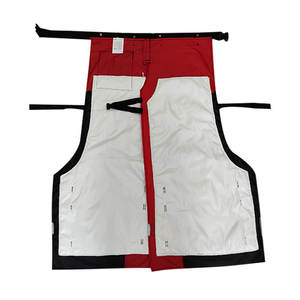 Tablier de protection robuste et respirant rouge et noir réglable de style tablier <span class=keywords><strong>pour</strong></span> bûcherons, résistant aux coupures niveau D - Product Image 5