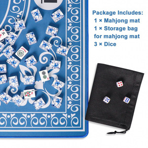 Tapis de Mahjong américain avec règles imprimées, en caoutchouc naturel + fibre de polyester, résistant à l'eau, réduction du bruit, Mahjong OEM - Product Image 5