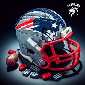 Casque de football américain personnalisé de style professionnel, en blocs de construction en plastique BRICK, pour un cadeau d'anniversaire pour adultes - Product Image 2