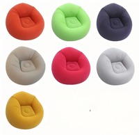 Canapé gonflable individuel floqué épaissi, pliable, en forme de boule, type pouf, pour la détente, vente en gros