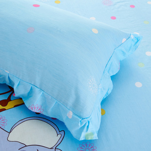 Phong Cách Mỹ 4-Mảnh Bông Phim Hoạt Hình Bộ Đồ Giường Thiết Lập Với Ren Váy Chất Lượng Lớp Ruffles Kỹ Thuật Động Vật In Bộ Giường - Product Image 3