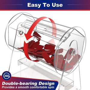 Tambor de rifa acrílico, bolas de rifa transparentes, Spinner, caja de dibujo, dispensador de billetes de rifa transparente, caja de lotería para juegos de Bingo - Product Image 4