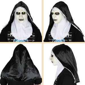 Venta caliente <span class=keywords><strong>Terror</strong></span> Full Face the Nun Mask for the Conjuring Valak Role Play Costume Halloween Ghost Scary Props - Product Image 5