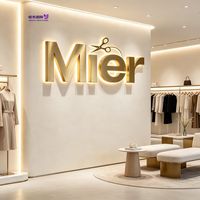 Lettres LED 3D en acier inoxydable sur mesure de haute qualité avec éclairage halo inversé, logo mural commercial, décoration intérieure pour entreprises
