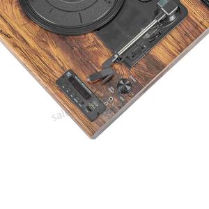 Meilleure vente : tourne-disque vintage en bois 3 vitesses avec <span class=keywords><strong>Bluetooth</strong></span>, encodage USB/TF et fonction d'enregistrement MP3 - Product Image 5