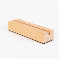 Support de calendrier rectangulaire en bois massif de hêtre support de signe présentoir en bois carte étiquette de prix Clip affaires Base en bois gravure