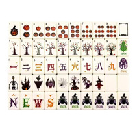 Tuiles de Mahjong en Acrylique Motif Citrouille d'Halloween Doublement Gravées 36mm – Pièces de Jeu Créatives pour le Jeu Saisonnier