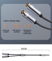 YAU28 câble OEM Utp micro écouteur casque Durable Aux 3.5mm TRS femelle à 2 mâle Y câble séparateur Jack câble Audio stéréo