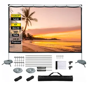 80-Inch 4K HD Portable Projection Screen Designed for Both Indoor and Outdoor Entertainment in Your Backyard