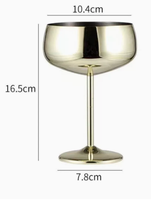 Verre à vin en acier inoxydable transfrontalier avec pied, écologique, taille et logo personnalisables, gobelet à vin en métal pour fêtes et bars