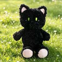 Coussin en peluche super doux à thème chat mignon, motif floral, poupée chat noir et blanc, jouet unisexe pour cadeau de vacances, commerce électronique transfrontalier