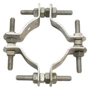 Banda ajustable Quan Pham para postes de 6 a 11-1/2 pulgadas de diámetro, galvanizada, ASTM A-153, con orificios de 9/16 pulgadas en cada segmento para tornillos. - Product Image 4