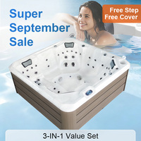 Jacuzzi Independiente para Exteriores, Spa de Acrílico Aislado con Jets de Masaje para Relajación en Interiores y Exteriores en Venta